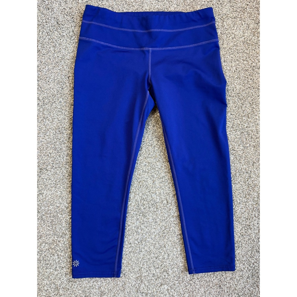 Athleta Be Free Knicker Blue‎ Capri Running Leggings Womens Small